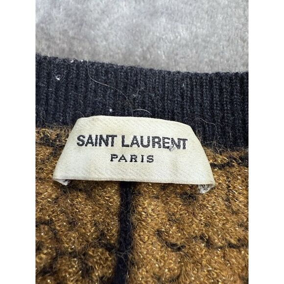 Saint Laurent Men's leopard jacquard jumper Wool Alpaca Size Medium $1560 - Picture 13 of 16